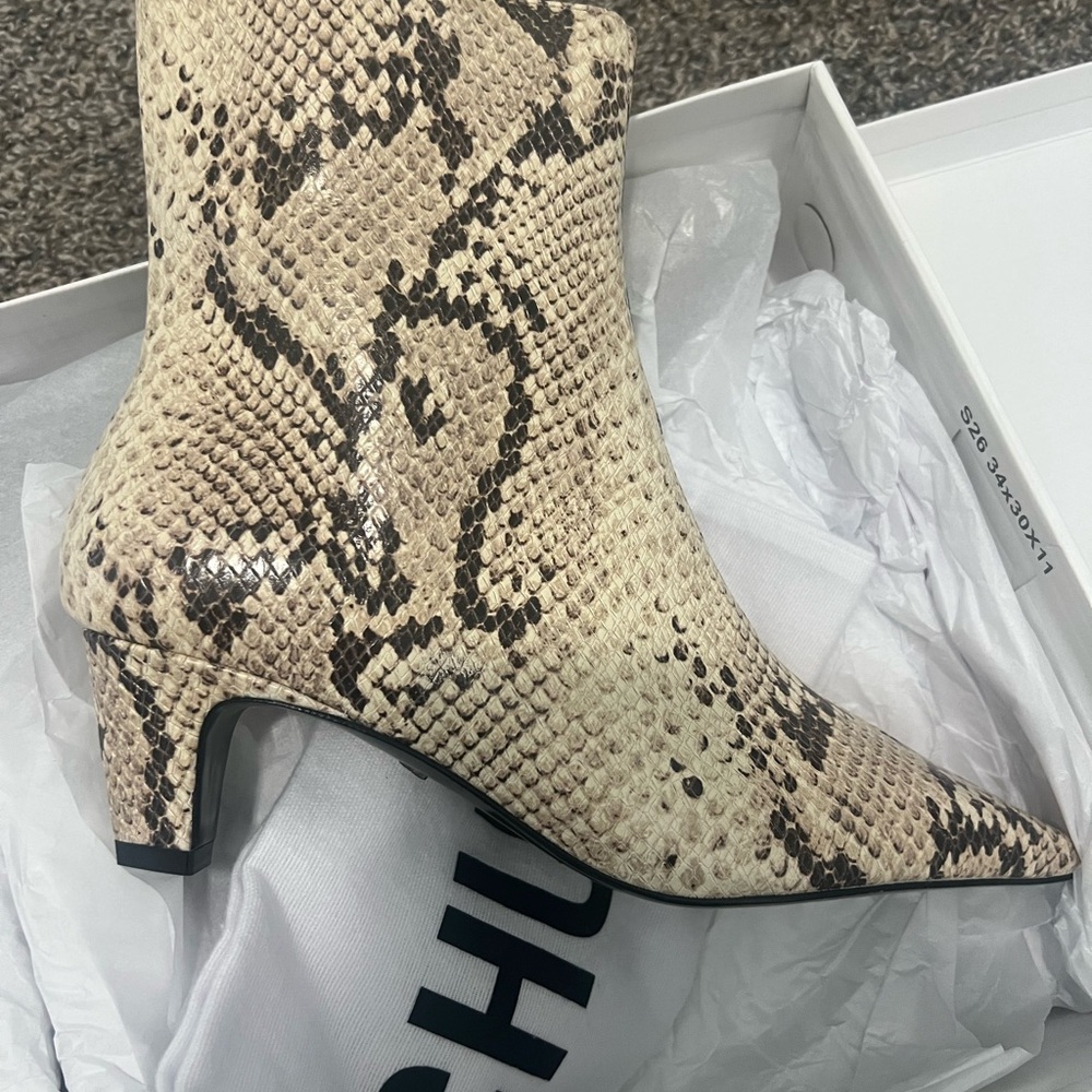BNIB Schutz Dellia Snake Print Ankle Boots